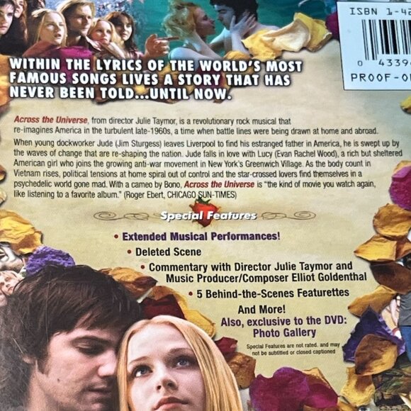 💕4 for $20💕 Across The Universe 2 Disc Deluxe Version DVD Musical 60's Music - Picture 3 of 6
